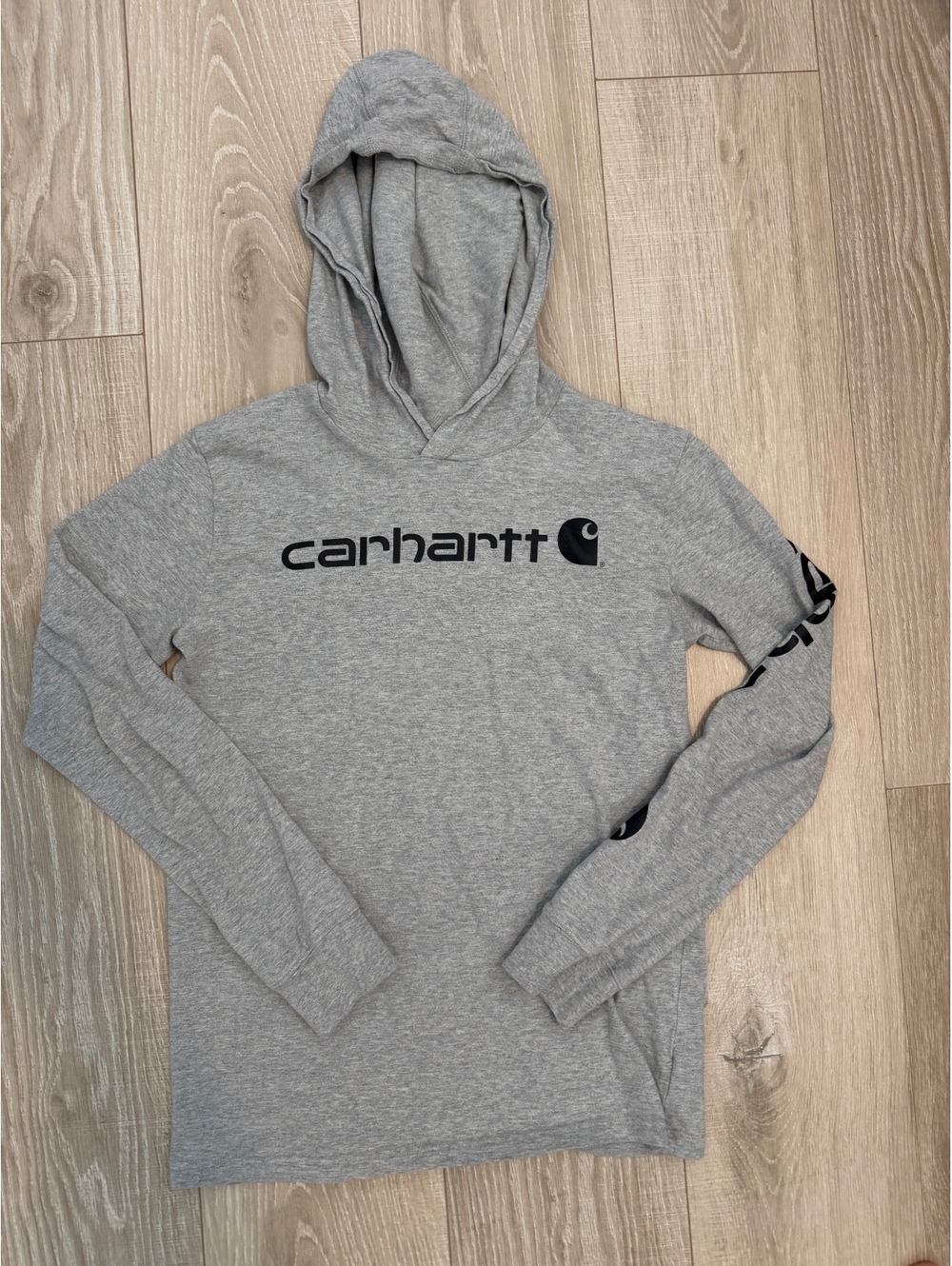 Carhartt gray hooded long sleeve shirt Youth